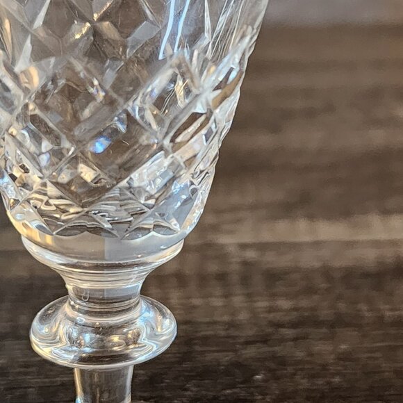 Vintage Webb Corbett England Crystal Wine Glasses Heavy Cut Etched Stamped Clear - Picture 8 of 13